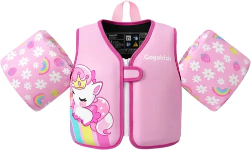 Gogokids Chaleco de natación para bebé, flotadores para niños de 33-66 libras, chaqueta de natación para niños con alas de agua para niños de 2 3 4