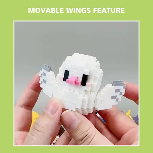 Miniatura 4 de Micro Mini bloques, serie de animales, modelo de microconstrucción, coloridos pájaros pequeños, kit de ladrillos de construcción, 12