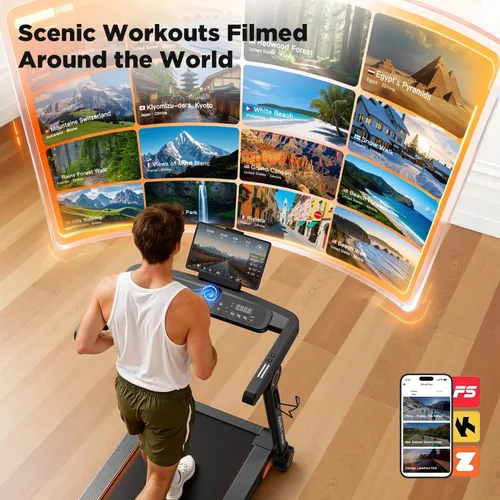 Miniatura 6 de Vitalwalk Foldable Treadmill with Auto Incline, Commercial 49"x18" Wide Running Belt, 10MPH, 3.5HP Brushless, Walking Pad Treadmill for Home, Auto