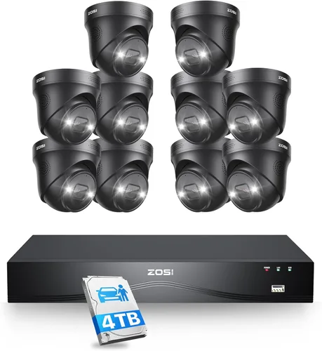 Miniatura 10 de ZOSI Sistema de cámara de seguridad 4K PoE con detección de vehículos personales, 8 puertos 16CH 8MP NVR con disco duro de 2 TB, 8 cámaras IP PoE 4K