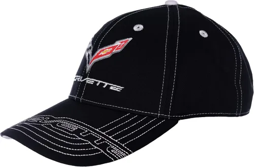 Miniatura 11 de JH DESIGN GROUP Men's Chevy Corvette C8 Logo Cap Adjustable Black Hat