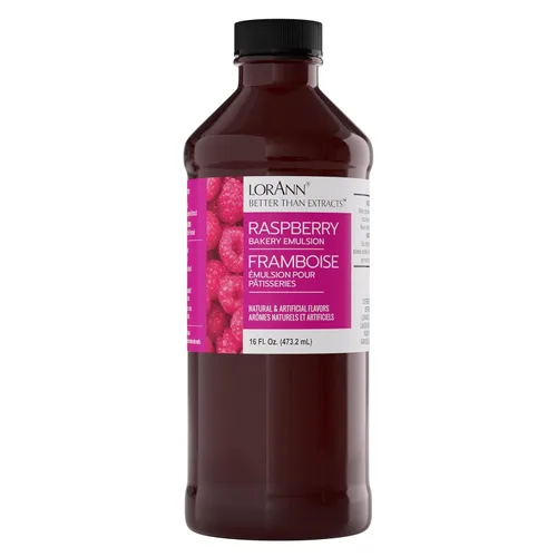 LorAnn Emulsión de frambuesa para panadería, botella de 16 onzas.