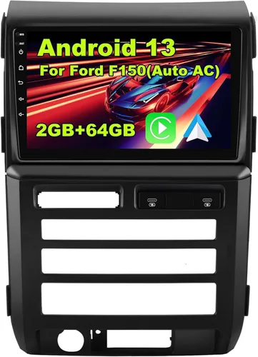 Actualización de radio de 2 GB+64 GB para Ford F150 2009-2012 (Auto AC de gama alta) con pantalla táctil HD de 9 pulgadas, CarPlay