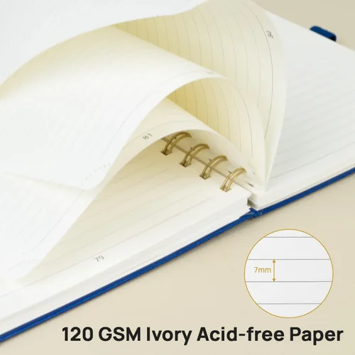 Miniatura 3 de POPRUN - Cuaderno espiral con líneas, [A5-5.75" x 8.25"], papel grueso de 120 gsm, 144 páginas numeradas, cuaderno rayado universitario para hombres