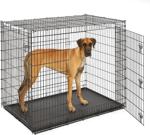 Miniatura 10 de MidWest Homes for Pets - Jaula para perros iCrate de una puerta, mejorada, incluye bandeja a prueba de fugas, patas protectoras de pisos, panel