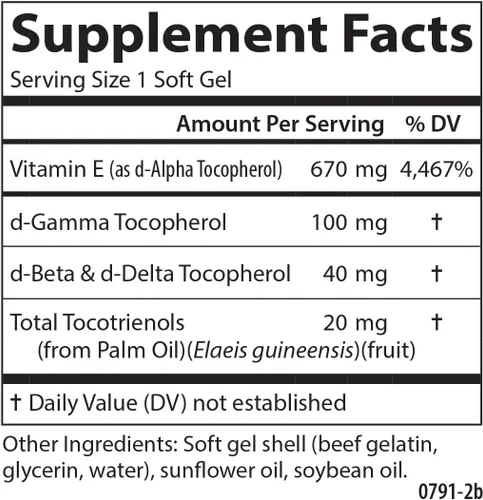 Miniatura 7 de Carlson - E-Gems Elite, 1000 UI de vitamina E con tocoferoles y tocotrienoles, salud cardíaca y bienestar óptimo, antioxidante, 120 geles blandos