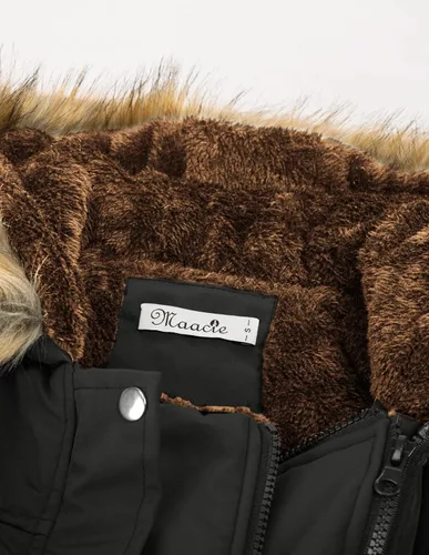 Miniatura 5 de Maacie Abrigo de maternidad 3 en 1 con forro polar grueso para mujer, abrigo cálido con capucha