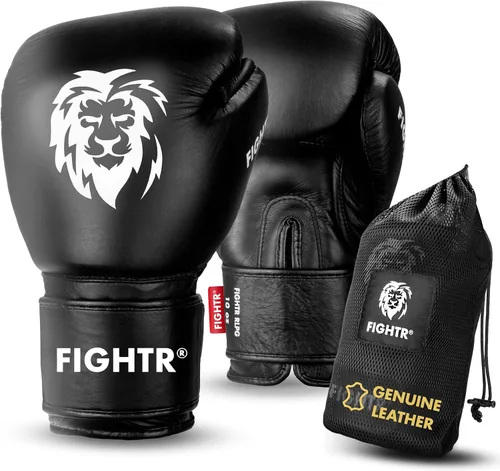 Miniatura 6 de Guantes de boxeo FIGHTR® Pro hechos de cuero genuino Para hombres y mujeres para boxeo, MMA, Muay Thai, Kickboxing y artes marciales 10 12 14 16