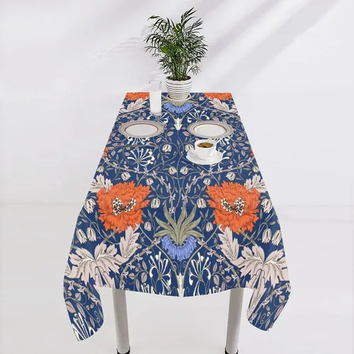 Miniatura 300 de Mantel Floral Retro de Pájaros, Diseño Original Bohemio William Morris Estampado Cubierta de Mesa para Hogar Picnic Fiesta Comedor Cocina William