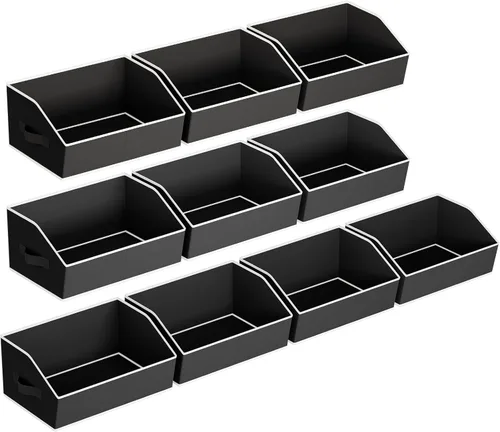 Miniatura 23 de Homsorout Organizador trapezoidal para armario, cestas grandes para organizar, caja de almacenamiento de tela para estantes, cubos de almacenamiento