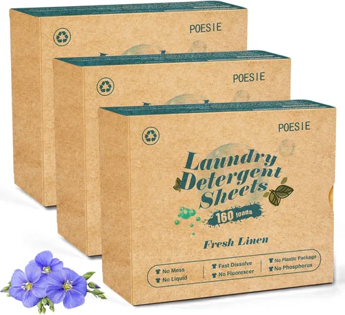 Miniatura 20 de Poesie Hojas de Detergente para Ropa Hojas de Jabón para Ropa para Viajes Camping Hojas para Lavar Ropa Sin Fragancia 1 Mini Caja 40