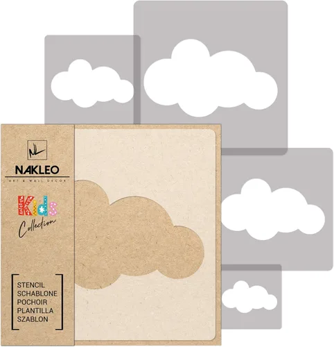 Miniatura 8 de NAKLEO Juego de plantillas de pintura para niños, 5 plantillas de estrellas de 3.5 a 13.4 pulgadas, plantillas de dibujo de plástico y Estrella #2