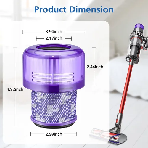 Miniatura 8 de Paquete de 2 filtros de repuesto para aspiradora Dyson V11 Outsize, Origin, Outsize, Outsize Plus, Outsize+, Absolute+, Absolute Extra, SV16, SV29