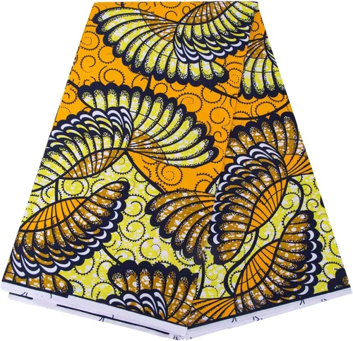 BintaRealWax Tela africana de 6 yardas de tela tribal con estampado de cera vintage Ankara para coser vestido de fiesta