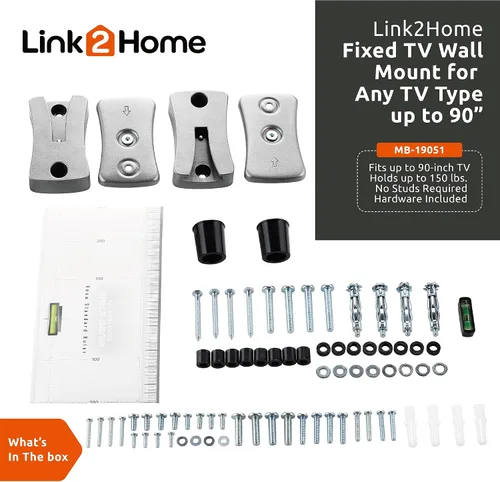 Miniatura 4 de Link2Home Soporte de pared fijo para TV de la serie Commercial Electric para televisores de 26 pulgadas a 90 pulgadas