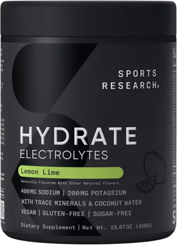 Miniatura 13 de Sports Research® Hydrate Polvo de Electrolitos - Sin Azúcar y con Sabor Natural con Vitaminas, Minerales y Agua de Coco - Apoya la Hidratación