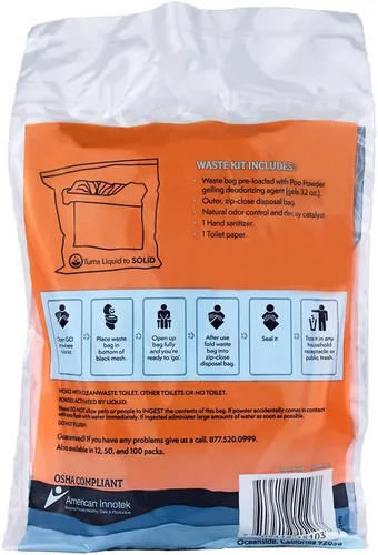 Miniatura 7 de Cleanwaste Bolsa de cera original para inodoro portátil (paquete de 12) – Kit para ir a cualquier lugar para camping, navegación, viajes, polvo