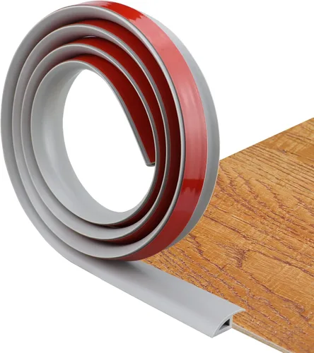 Miniatura 15 de Tira de transición de suelo autoadhesiva para alfombras y pisos, tira de borde de PVC para transición de umbral adecuada para umbral de altura Negro