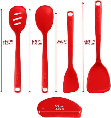 Miniatura 2 de Betty Crocker Juego de utensilios de silicona para hornear/cocinar, espátula, cuchara, espátula, espátula, espátula, espátula, espátula, espátula