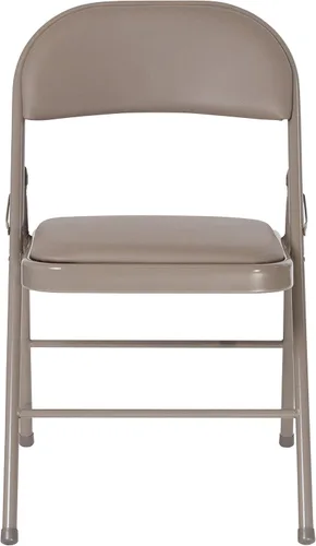 Miniatura 5 de Flash Furniture Silla plegable de vinilo beige con doble refuerzo de la serie HERCULES