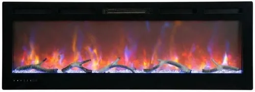 Miniatura 9 de Insertos de chimenea eléctrica de 40 pulgadas – Chimeneas montadas en la pared de marco ultra estrecho de 1500/750 W con 3 modos de calefacción, 12