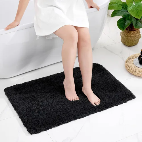Miniatura 46 de Disolla Alfombras pequeñas para baño 17x24 antideslizante, alfombra de baño blanca esponjosa para el suelo del baño, lavable a máquina, alfombra