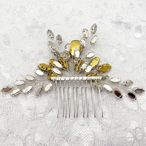 Miniatura 6 de Peine de pelo de cristal para novia, pieza de pelo con diamantes de imitación, fiesta de graduación, festival, boda, accesorios para el cabello