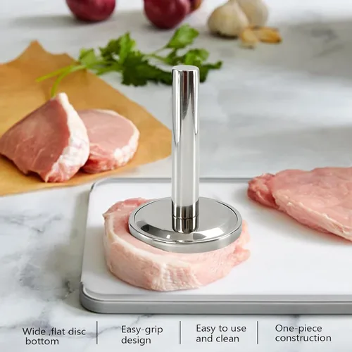 Miniatura 2 de KAYCROWN Martillo ablandador de carne, aplanador de carne, mazo de carne de cocina de acero inoxidable para aplanar carne de carne de aves