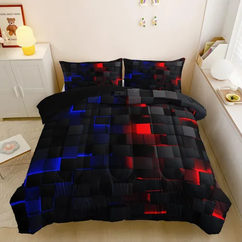 Miniatura 36 de QOOMO Juego de edredón de 3 piezas con diseño de mariposa de dibujos animados, tamaño individual, bonito juego de ropa de cama con lazo