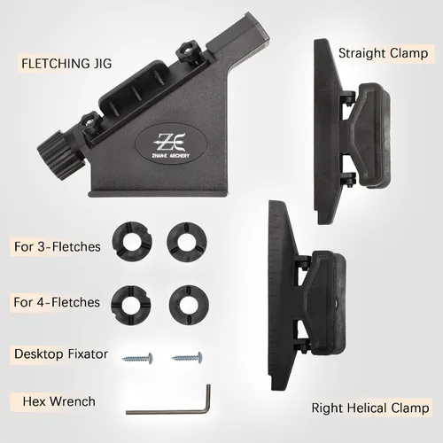 Miniatura 3 de Arrow Fletching Jig with Straight and Right Helical Clamp, Archery Fletches Stick Tool for DIY Shafts Crossbow Bolts