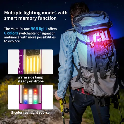 Miniatura 5 de Linterna EDC recargable de 365 nm con RGB, mini linterna LED magnética de 1500 lúmenes, linterna de bolsillo con memoria de modo para trabajar