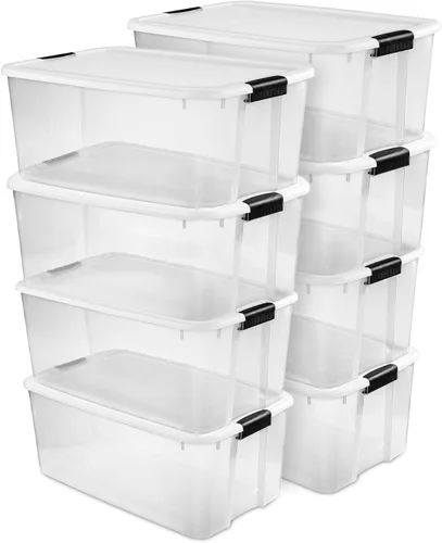 Miniatura 22 de Sterilite - Paquete de 8 cajas ultra de cierre con pestillo, contenedores de almacenamiento con tapas, plástico transparente, 70 cuartos de galón