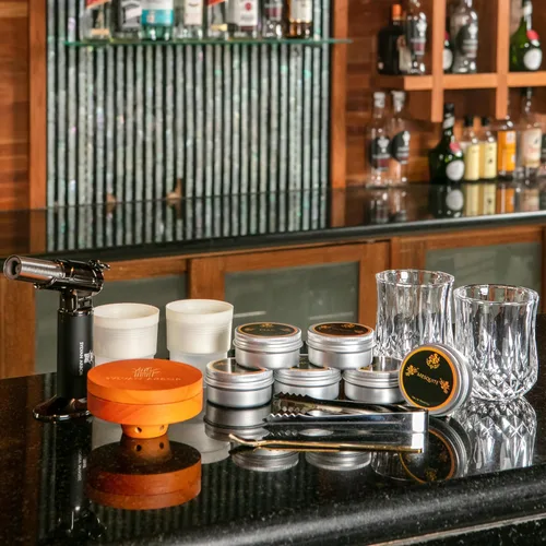 Miniatura 2 de Silva Imbue - Kit de ahumador de whisky con antorcha, kit de ahumador antiguo para cócteles, bourbon y whisky, 6 chips de madera, tapa de roble