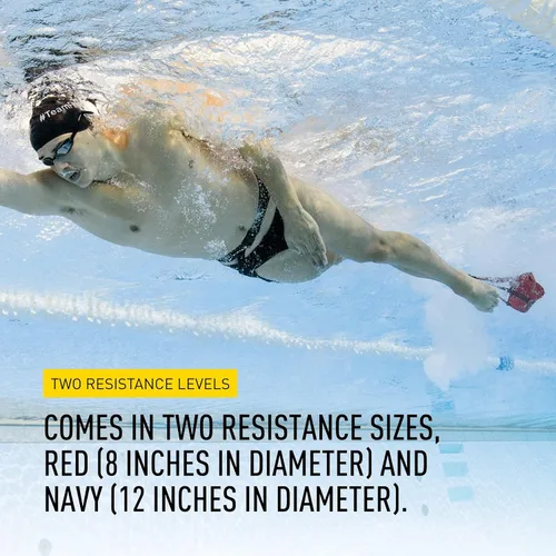 Miniatura 6 de FINIS Paracaídas de natación para entrenamiento de resistencia - Construye fuerza y resistencia - Cinturón ajustable Rojo - 8 pulgadas