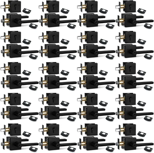 Miniatura 79 de NEWBANG Palanca de puerta de cama/baño para privacidad Baño e interior Manija de cerradura de puerta en negro mate envejecido, HD1601-DB-BK-1P
