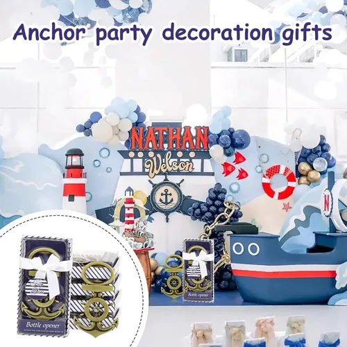 Miniatura 5 de 50 abrebotellas con diseño de ancla para temática náutica, regalos de boda, decoraciones de despedida de soltera o recuerdos de fiesta de baby bronce