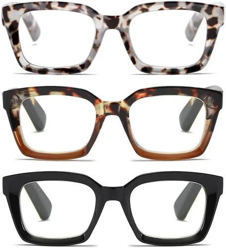 Miniatura 13 de Lentes de lectura cuadrados de estilo moderno con bisagra de resorte, bloqueo de luz azul para hombres y mujeres