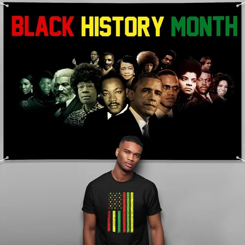 Miniatura 4 de Cartel grande negro del mes de la historia de 72 x 48 pulgadas, decoración del mes de la historia afroamericana, carteles de personas famosas