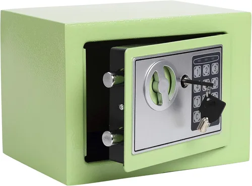 Miniatura 11 de Yuanshikj Caja de seguridad digital electrónica de lujo con cerradura de teclado, para hogar, oficina, hotel, negocios, joyas, pistola, Azul