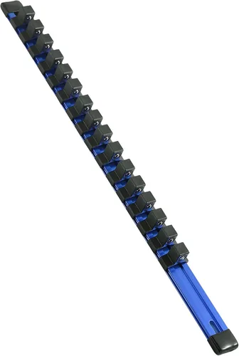 Miniatura 12 de ALOANES Organizador de riel de enchufe de aleación de aluminio de 1/4 de pulgada, bastidores de enchufe resistentes, kit de soporte para caja de Azul