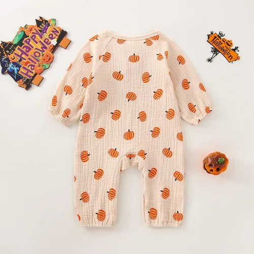 Miniatura 169 de Disfraz de Halloween para bebé niño y niña, mameluco de manga larga con diseño de calabaza, mameluco para Halloween