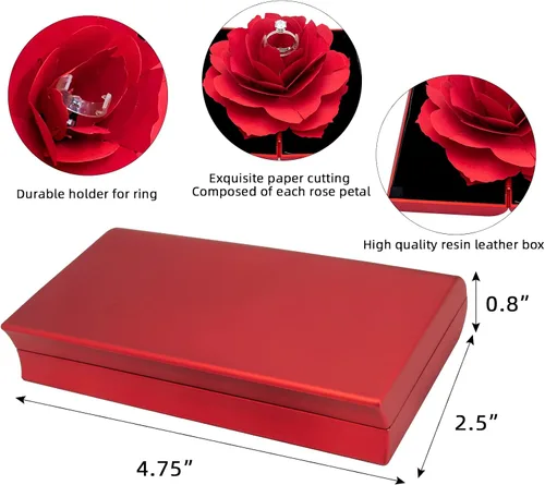 Miniatura 6 de Caja de anillo de compromiso, caja de rosas sorpresa para mujer, como propuesta, anillo de boda, regalo, etc.