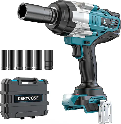 Miniatura 19 de Llave de impacto inalámbrica de 1/2 pulgada compatible con batería Dewalt: Llave de impacto de alto torque de 1700 pies-libras, herramienta