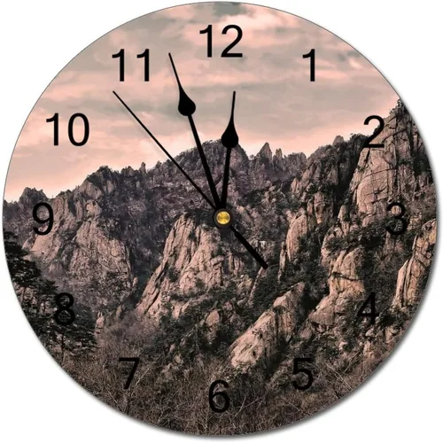 Miniatura 45 de Reloj de pared silencioso sin tictac de PVC, montañas del Tirol del Sur, Italia, senderismo, C, funciona con pilas, 10 pulgadas (9.8 in), reloj