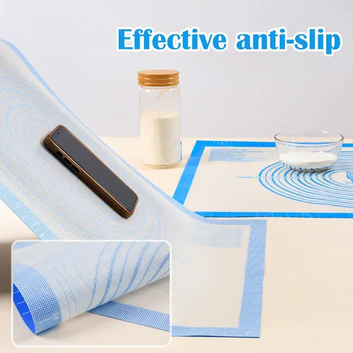 Miniatura 3 de Tapete de Silicona Antiadherente para Repostería Grande con Medidas de 16'' por 20'' para Tapete de Silicona para Hornear, Mostrador, Rodillo