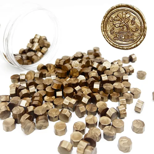 Miniatura 9 de 200 piezas Cuentas de Sello de Cera Burdeos Cuentas de Sellado Octagonales Rojo Vino para Invitaciones de Boda Sello de Cera Estampilla Envoltorio