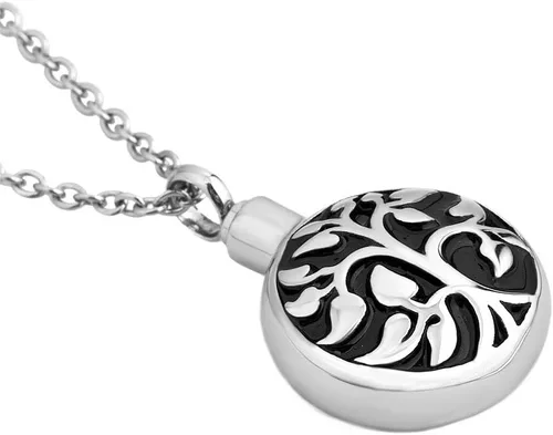 Miniatura 2 de CharmSStory Collar de urna de árbol familiar con colgante de cenizas de cremación