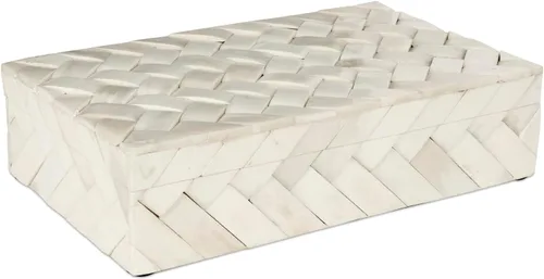 Miniatura 10 de Handicrafts Home Caja de almacenamiento decorativa con tapa – 10 x 4.5 x 2.5 pulgadas Organizador de decoración moderna para el hogar, caja