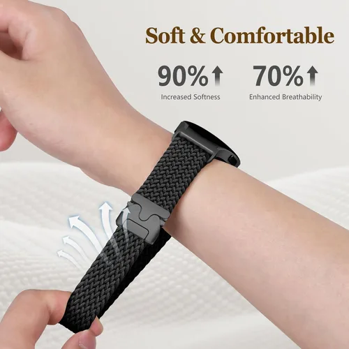 Miniatura 2 de Correas trenzadas para Samsung Galaxy Watch 7/6/5/4/FE 40mm 44mm/Watch 6 4 Classic 46mm 42mm 47mm 43mm/5 Pro 45mm, Correa deportiva elástica