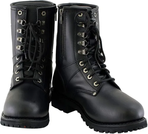 Miniatura 7 de Xelement 1446 Men's 'Vigilant' Black Leather Logger Boots with Inside Zipper